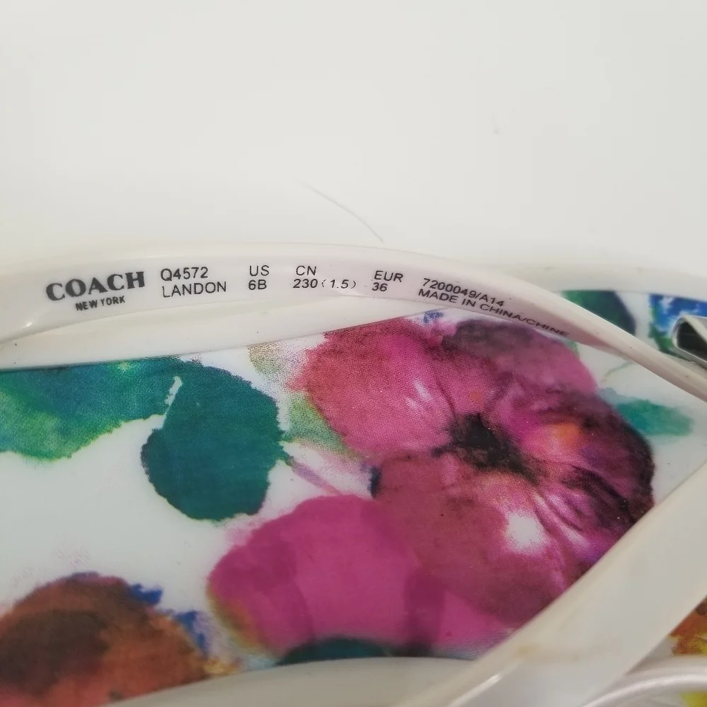 Coach Landon Jelly Floral Sandals Flip Flops Bow Detail Size 6B